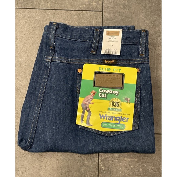 Wrangler Other - Wrangler Men's Cowboy Cut Slim Fit Indigo Jeans 936PWD 36X34